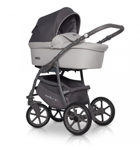 Riko Basic Pastel - wózek wielofunkcyjny, zestaw 2w1 z opcją 3w1 i 4w1 | Stone